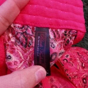 Pink and red strapless bra Sz 34C